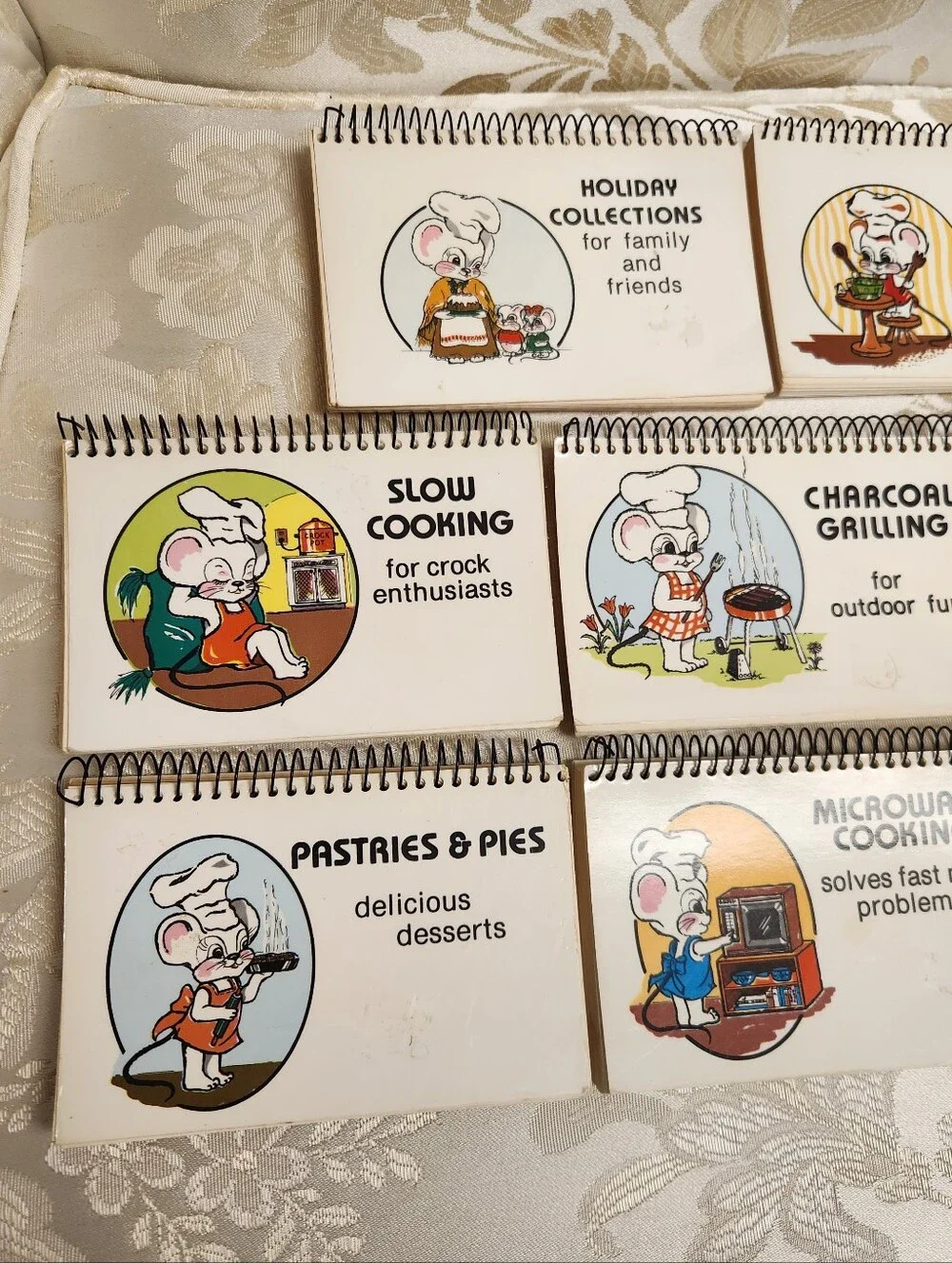 Vintage Uni-Series Cookbooks Set Of 8 Spiral Bound 80’s - Cookies, Pies, Low Cal